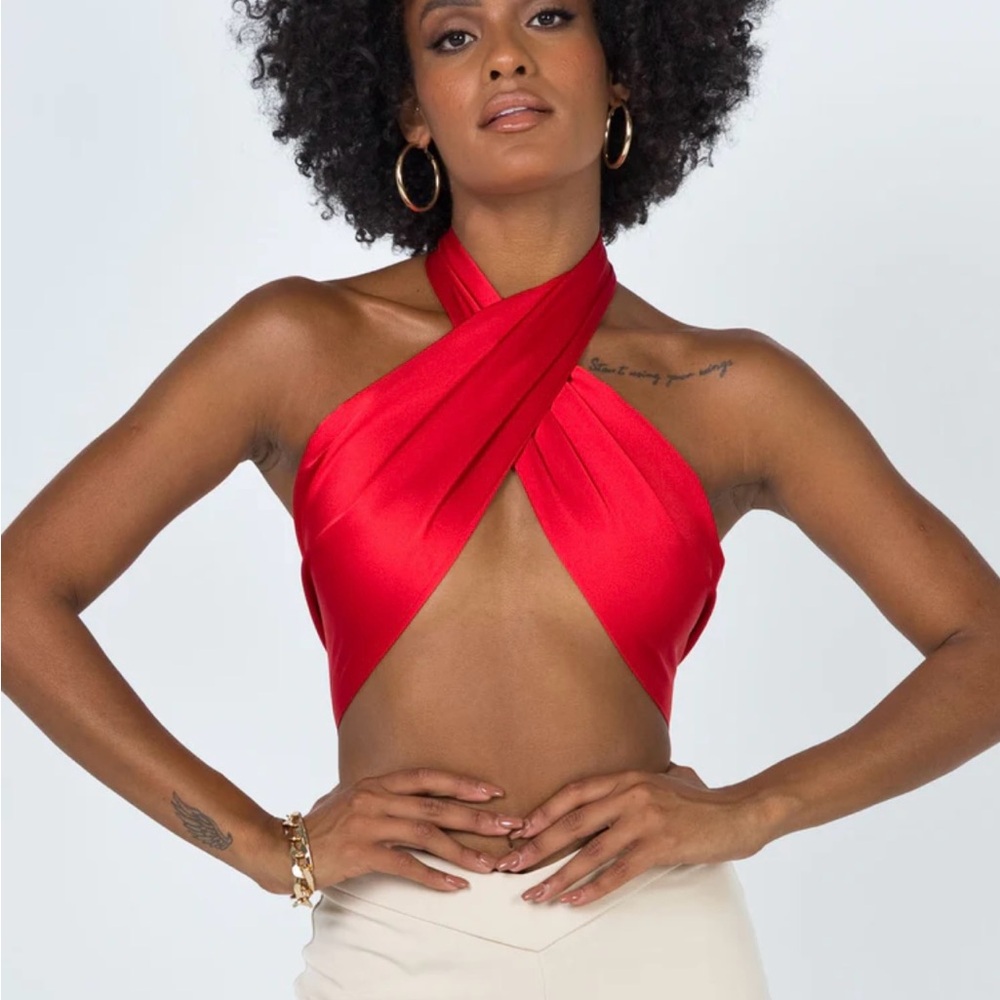 Princess Polly Red Cut Out Backless Crop Top
